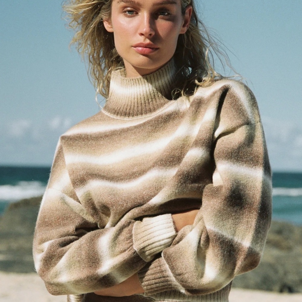 Rhythm Yeni Stripe Knit Oversized Wool Sweater